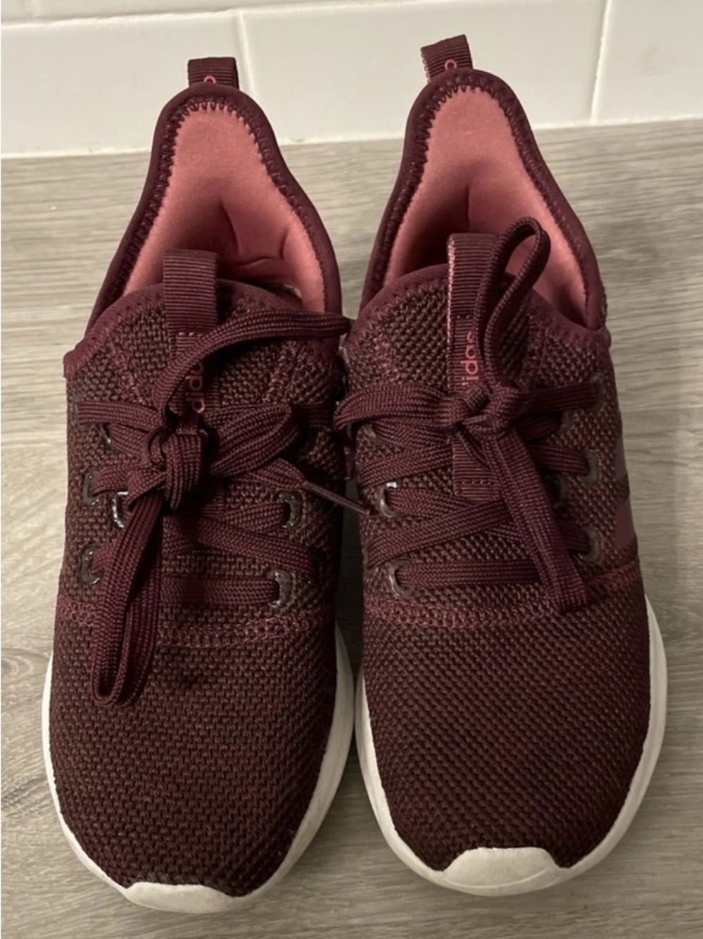 adidas Women’s I’ll Maroon Knit Lace-Up Athletic Sneakers